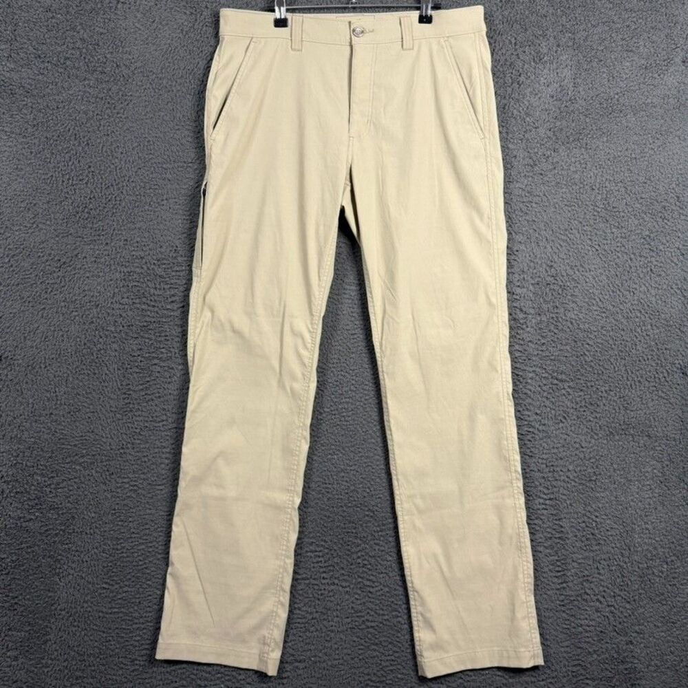Eddie Bauer Pants Mens 33x34 Beige Travex Straight Fit Stretch Outdoor Hiking